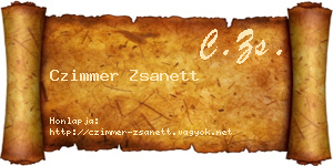 Czimmer Zsanett névjegykártya